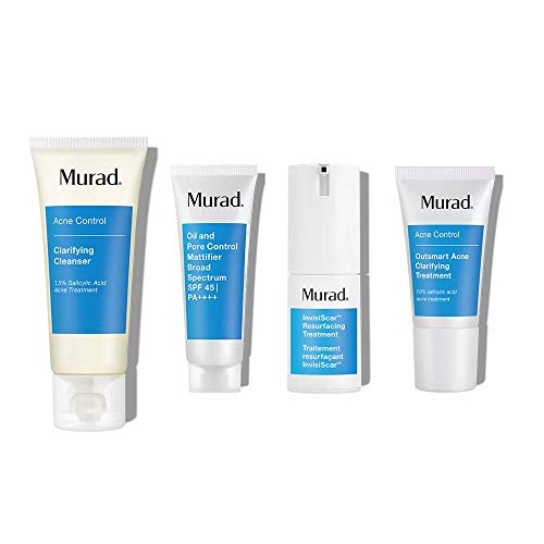 Murad 30 Day InvisiScar Acne Kit ($85 Value) - Skin Care Kit with Full Size InvisiScar Resurfacing Treatment + 3 Trial Size Skin Care Products for Blemish and Breakout Prone Skin