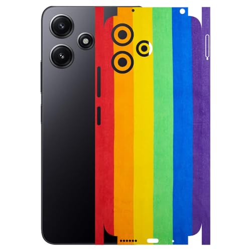 Image of AtOdds - Full Body Back Screen Guard Protector Film - Lamination Wrap Skin Sticker Compatible with REDMI 12 (5G) | Scratchproof Matte Finish (Design - Rainbow)
