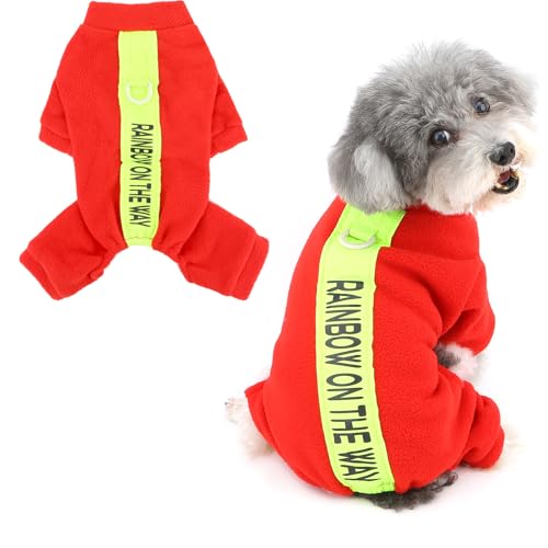 Combinaison pour chiot en polaire pelucheuse avec attache laisse