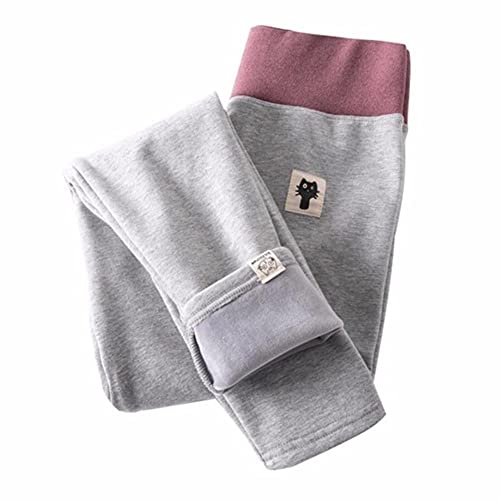 Mallas de algodón para mujer contra el frío invierno: leggings térmicos gris XXXL de cintura alta
