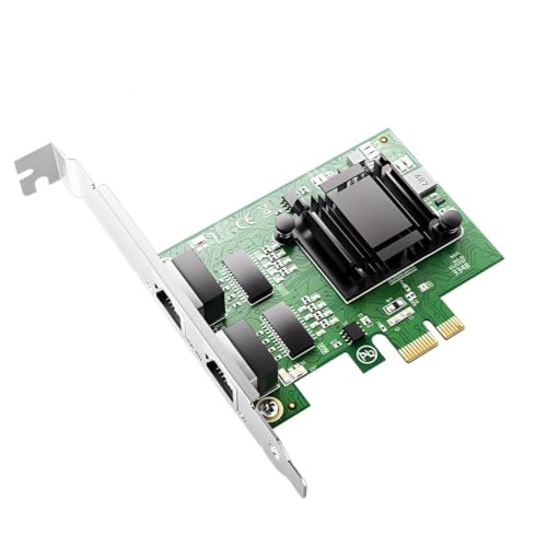 Tarjeta de red PCIe x1 Gigabit con doble puerto RJ45, adaptador Ethernet LAN 1000Mbps con controlador 82571 para PC de escritorio NAS miniatura 1
