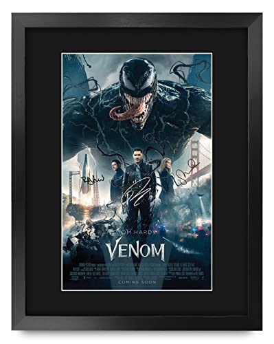 HWC Trading Framed 11" x 14" Print - Venom The Cast Tom Hardy Riz Ahmed Gifts Mounted Printed Poster Signed Autograph Picture for Movie Memorabilia Fans -  F_USA11x14_VENOM_PSTR