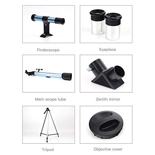 Telescopio refractor 60 mm para astronomía con trípode miniatura 4