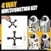 Vorrogg 3rd Gen 17 Inches Water Meter Key with 4-Way Utility Key - Reinforced Rebar Steel T-Handle & U-Head Water Shut Off Tool for Underground Curb, Stop/Waste Valves & Water Meters