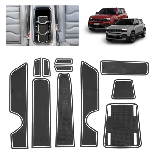 BSTW Tapis Anti-dérapant pour Jeep Avenger SUV (2023-2025) – Tapis en Caoutchouc Original pour Console Centrale, Porte-gobelets, Fente de Porte, Compatible...