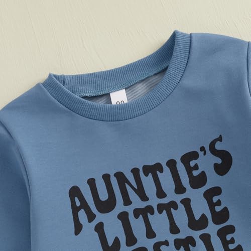 Aunties Bestie Baby Clothes Toddler Boy Fall Winter Outfit 2 Piece Sweatsuit Long Sleeve Sweatshirt And Pants Set4