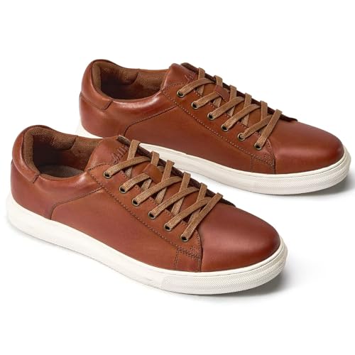 Image of Arkbird Casual Sneakers, Breathable Lace-Up Leather Walking Shoes Comfortable Fashion Sneakers for Men Daily Work