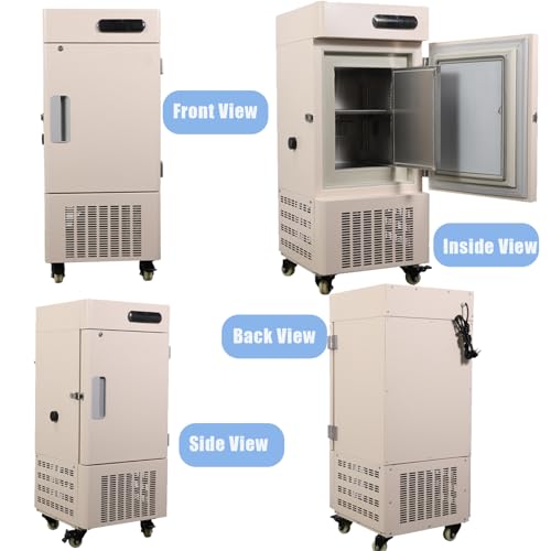 28L Ultra Low Temperature Freezer,-13/-40/-76/-123℉ Upright Laboratory Refrigerator,Low Temperature Lab Refrigerator for Laboratory Samples Storage,Flash Freezer with LED Digital Display (-86℃)