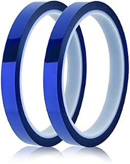 KINBOM 2 Rolls Heat Transfer Tape, 10mmx33m 108ft Blue Heat Resistant Tape Thermal Tape Heat Vinyl Press Tape for Sublimation Art Crafts Clothes