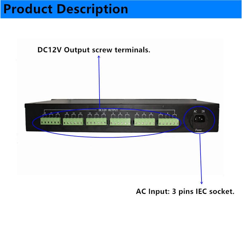 Power Supply Box Ps4 12V 10A 9CH 120W Ptc Fuse Cctv Power Supply Cctv ...