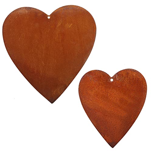 Rostikal® 2er Set Herz Deko für Fensterdeko Hängend – Gartendeko...