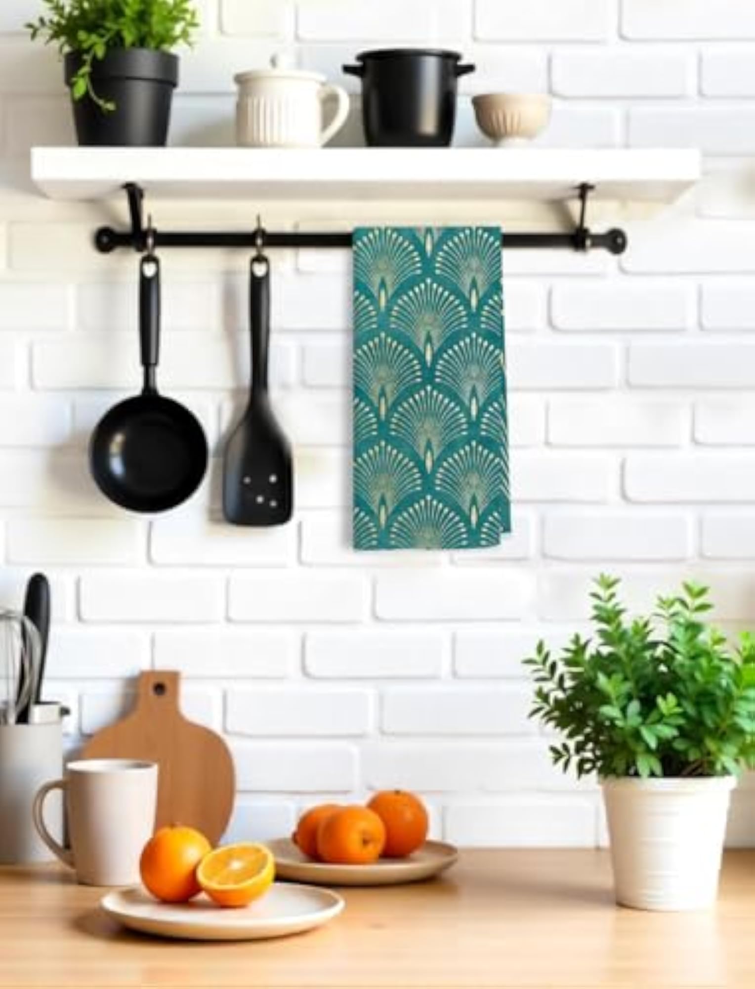 Luxury Art Deco Kitchen Towels, Set of 2