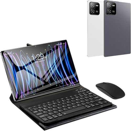 Tablet 3 em 1 com Estojo/Teclado/Mouse, Android 13, Tela de 10,1 Polegadas, 12 GB de RAM + 512 GB de