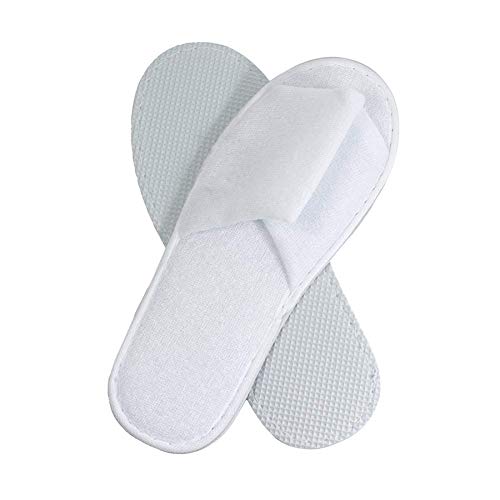 | Premium Spa Slippers Bulk Unisex | Open Toe, Individually Wrapped | Hotel Slippers Travel Amenities Ultra Soft, Disposable Guest Slippers