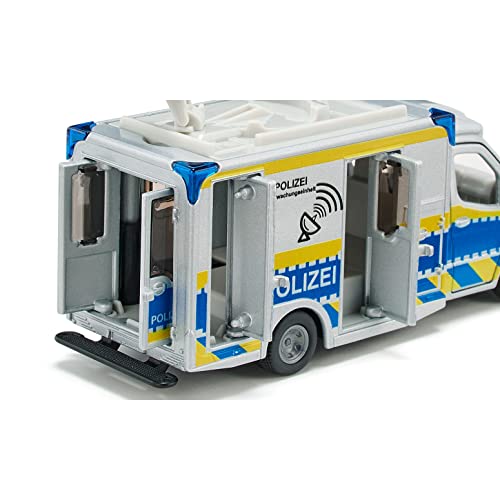 Siku 2301, Auto Della Polizia Mercedes-Benz Sprinter, Giocattolo Della Polizia, 1:50, Metallo E Plastica, Blu E Bianco, Antenna Parabolica Rotante, Tetto Rimovibile, Vari Portelli Apribili - 3