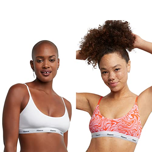 Soutien-gorge Hanes Originals en coton stretch respirant, lot de 2 brassières crop top pour femme