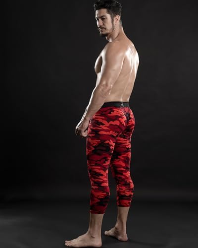 DRSKIN Men's Thermal Wintergear Fleece Cold Compression Tight Base Layer Long Under Sport Leggings Pants