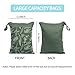 CoolaPeach 2pcs Wet Bags Waterproof Reusable Wet Dry Bag with Two Zippered Pockets Travel Beach Pool Daycare Yoga Gym Bag for Baby Cloth Diaper,Swimsuits,Wet Clothes (Leaves & Grids)