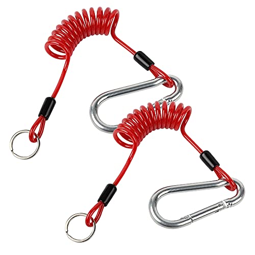 Tow Strapsï¼ŒBreakaway Cable for Trailer Brake, Retractable Cable Anti-Lost Cable Trailer Safety Rope with Stainless Steel Spring Clip