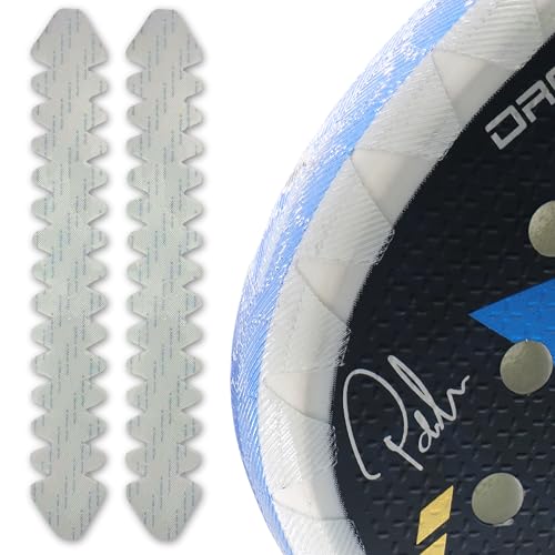 EBBOM Protector Pala de Padel Transparente - Protector Pala Padel de Vinilo Calandrado - Accesorios Padel - Ideal Padel Accesorios - Protector Padel Dentado - 60x420mm. Pack 2