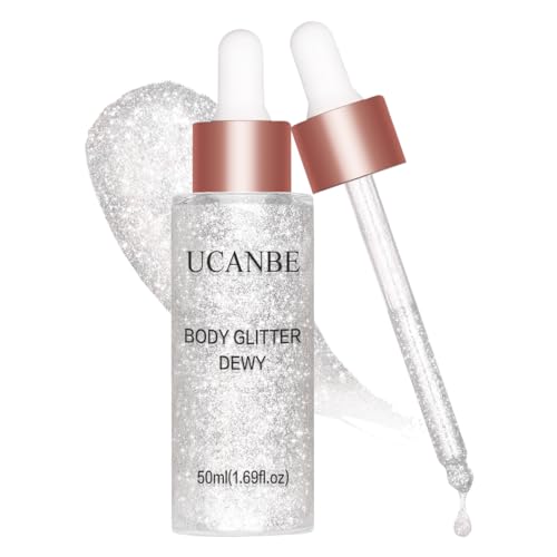 UCANBE Iluminadores de Maquillaje Hidrata Sedoso Iluminador Liquido Facial Corporal Como Regalo de San Valentín (Plata 02)