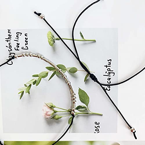 Morse Code Bracelet Adjustable Bracelet Beads on Silk Cord Friendship Inspirational Jewelry Gifts for Her3