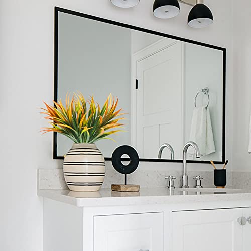 Phliofd 6Pcs Artificial Grass Fake Plants 17.3In Outdoor Plastic Plants Uv Resistant Greenery Fake Grass For Home Window Garden Office Patio Hanging Planter Pathway Front Porch Décor Orange Yellow #TOP4