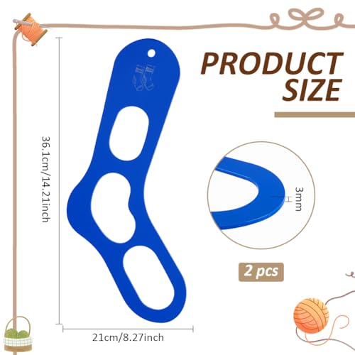 Image of BENECREAT 2Pcs Acrylic Sock Blockers, Blue Knitting Sock Ruler Stocking Blockers Socking Stretchers for Knitting & Crochet Stocking Knitters, 3mm Thick
