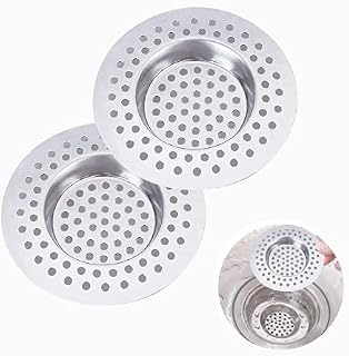 2 Pcs Sink Strainer, Stainless Steel Sink Strainer Plug, Drain Hair Catcher, Protector Shower Drain Cover, Sink Stopper Drain Filter for Kitchen, Bathtub, Bathroom, 3.07 "/ 7.8 cm