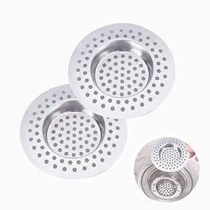 2 Pcs Filtro Lavandino, Filtro per Lavello in Acciaio Inox, Filtro Lavello Cucina, Protezioni per Scarico Cucina, Filtro Scarico Vasca, Per Lavelli Da Cucina o Vasca da Bagno,2,95″/7,5cm