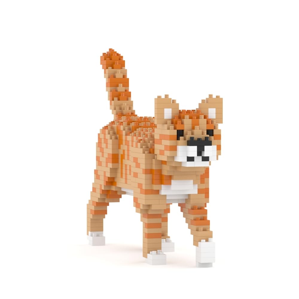 JEKCA Orange Tabby Cat Mini 01S - Bloques de construcción de plástico para Gatos pequeños a Partir de 14 años