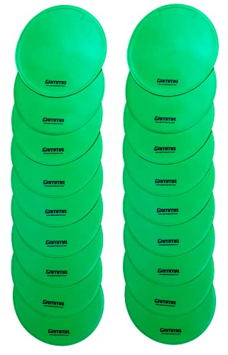 Gamma Court Spots, marcadores de 10 Pulgadas para Entrenamiento y Ejercicios, Todos los Deportes y Actividades, duraderos y fáciles de Limpiar, Paquete de 18 Unidades, Color Verde