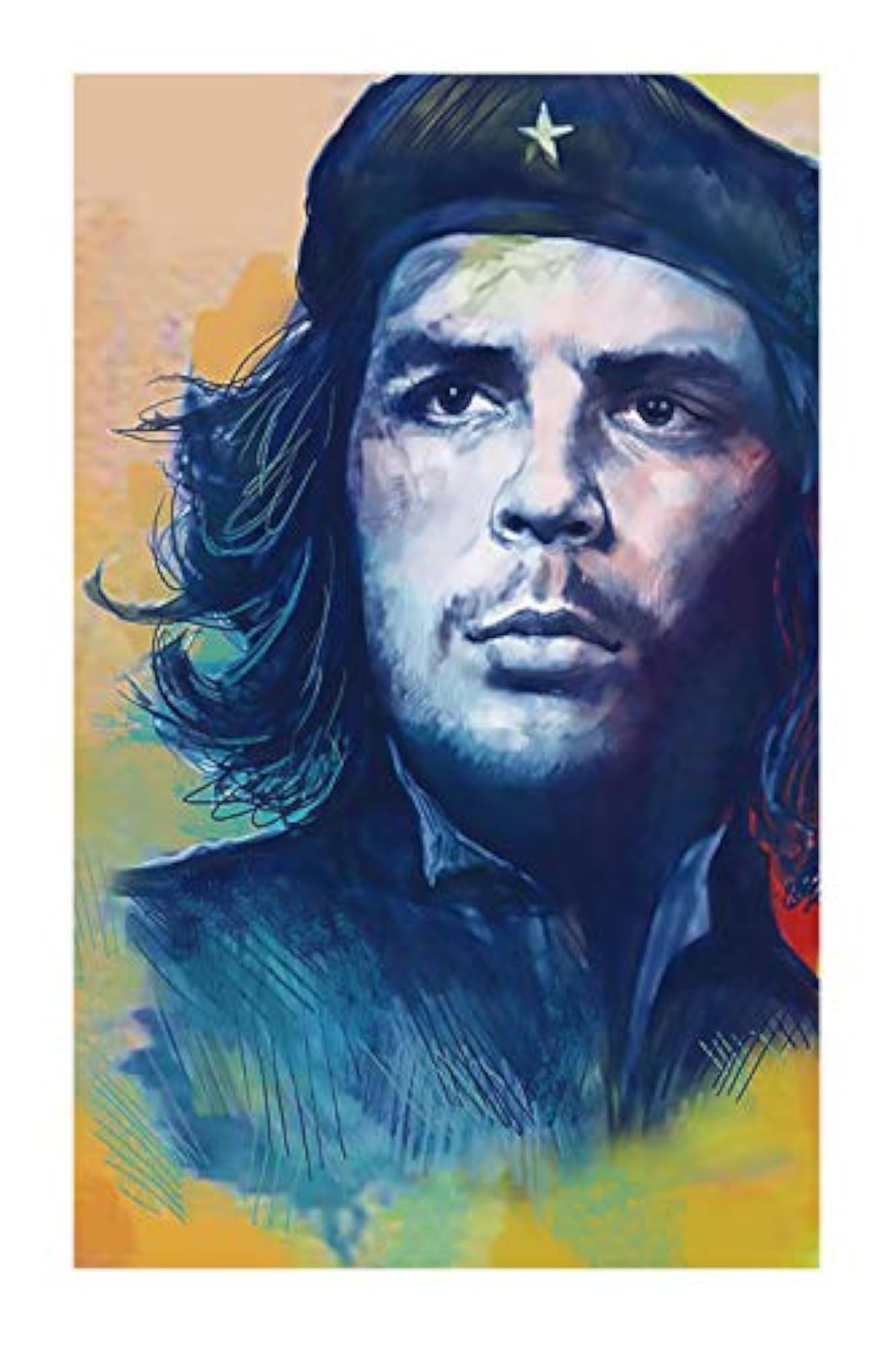 Che Guevara Wall Sticker for Room, Multicolour