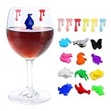 - Silikonglasmarkierungen, die sich leicht am Rand oder Stiel der meisten Weingläser befestigen lassen. Kleben Sie sie einfach auf die Füße des Weinglases oder an die Seite des Weinglases, sehr einfach zu bedienen.