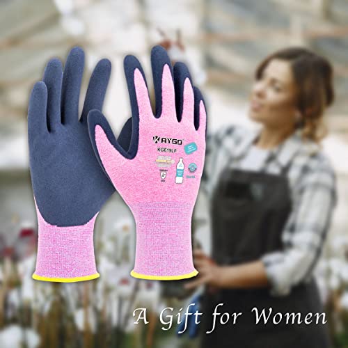 Kaygo Work Gloves For Women Kge19L Eco Friendly Gloves With Breathable Rubber Coated, 3 Pairs,Small #TOP5