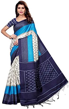 Lalima Fashion ST Printed Woven Traditional Saree Border Saree With Blouse Piece, NAVY
