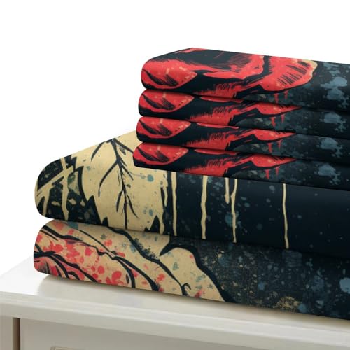 Housse de couette imprimé 3D en microfibre premium effet texturé vieilli - 6