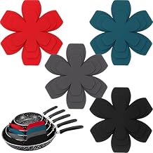 12 PCS Pot and Pan Protectors in 4 Colors & 3 Sizes, Thicker Felt Pan Protector Pads and Pot Separators for Stacking, Anti-Slip Dividers to Protect Glass Ceramic Plates Cookware from Scratching