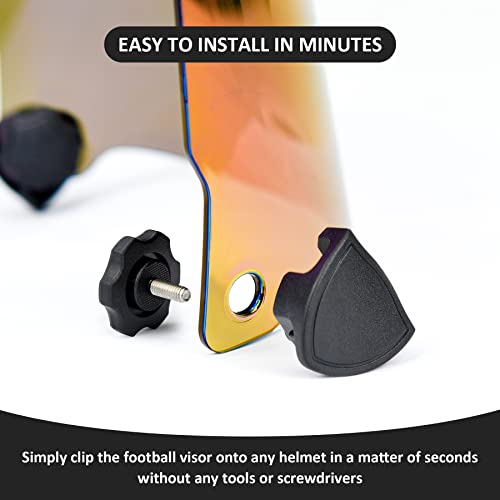 Menoly Football Visor, Youth Adult Football Helmet Viosor With Clips And Cleaning Cloth, Scratch Resistant, Uv Block, Facial Protection Visor For Football Helmet #TOP4