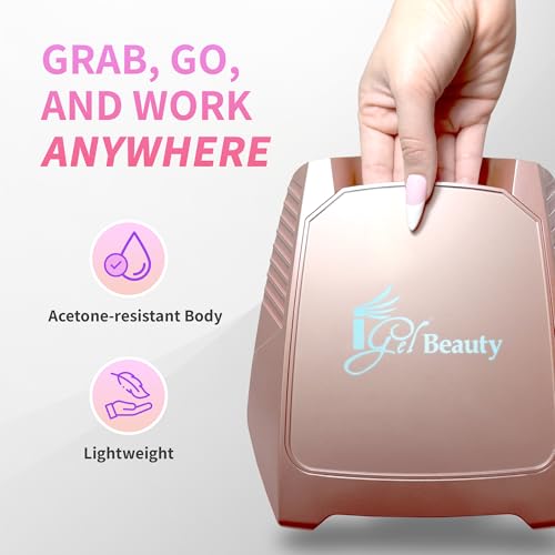 Image of iGel Beauty Hybrid PRO 2.0 UV /LED Nail Lamp - 48W Wireless Rechargeable Nail Dryer, Full Hand Curing, Smart Motion Sensor, Removable Tray, Cordless Gel Lamp for Manicure & Pedicure