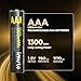 imuto Rechargeable AAA Batteries Lithium 8 Pack,1300mWh 1.5V Constant Output Triple a Lithium Batteries 1600 Cycles Long Lasting（No Charger）