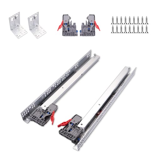6 Pairs 21 Inch Undermount Soft Close Drawer Slides Full Extension Ball Bearing Hidden Rails with 3D Adjustable Locking Devices and Brackets