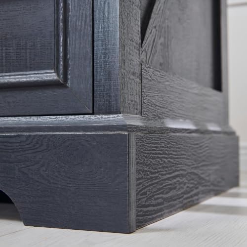 ACCOHOHO 22" Farmhouse 3 Drawer Dresser for Bedroom, Black — view 5