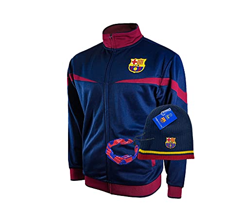 fc barcelona jacket 2020-21 for men apparel gifts Licensed authentic and beanie + bracelet fc1 (M, fc Barcelona set 1)