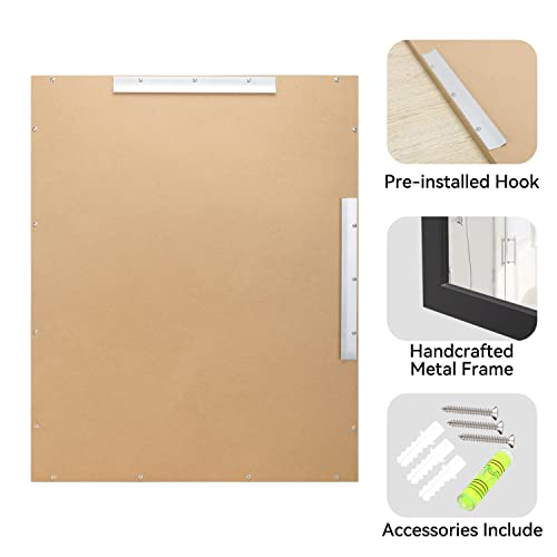 Lyyyxgyp Black Bathroom Mirror 24 X 30 Inch Rectangle Vanity Mirror Metal Frame Decorative Rectangular Wall Mounted Mirror For Bathroom Bedroom Entryway Living Room thumb #2