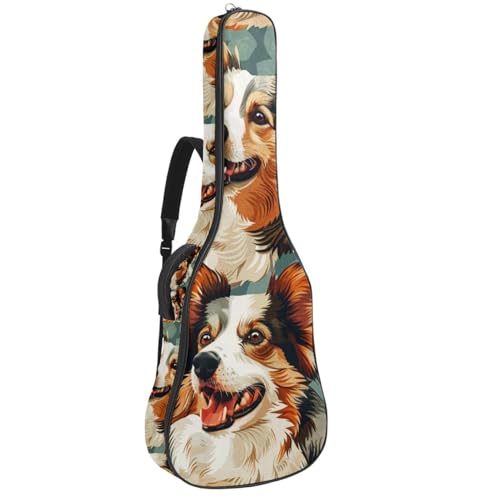 Étui souple pour guitare acoustique de 109 cm en tissu Oxford noir imperméable avec poches