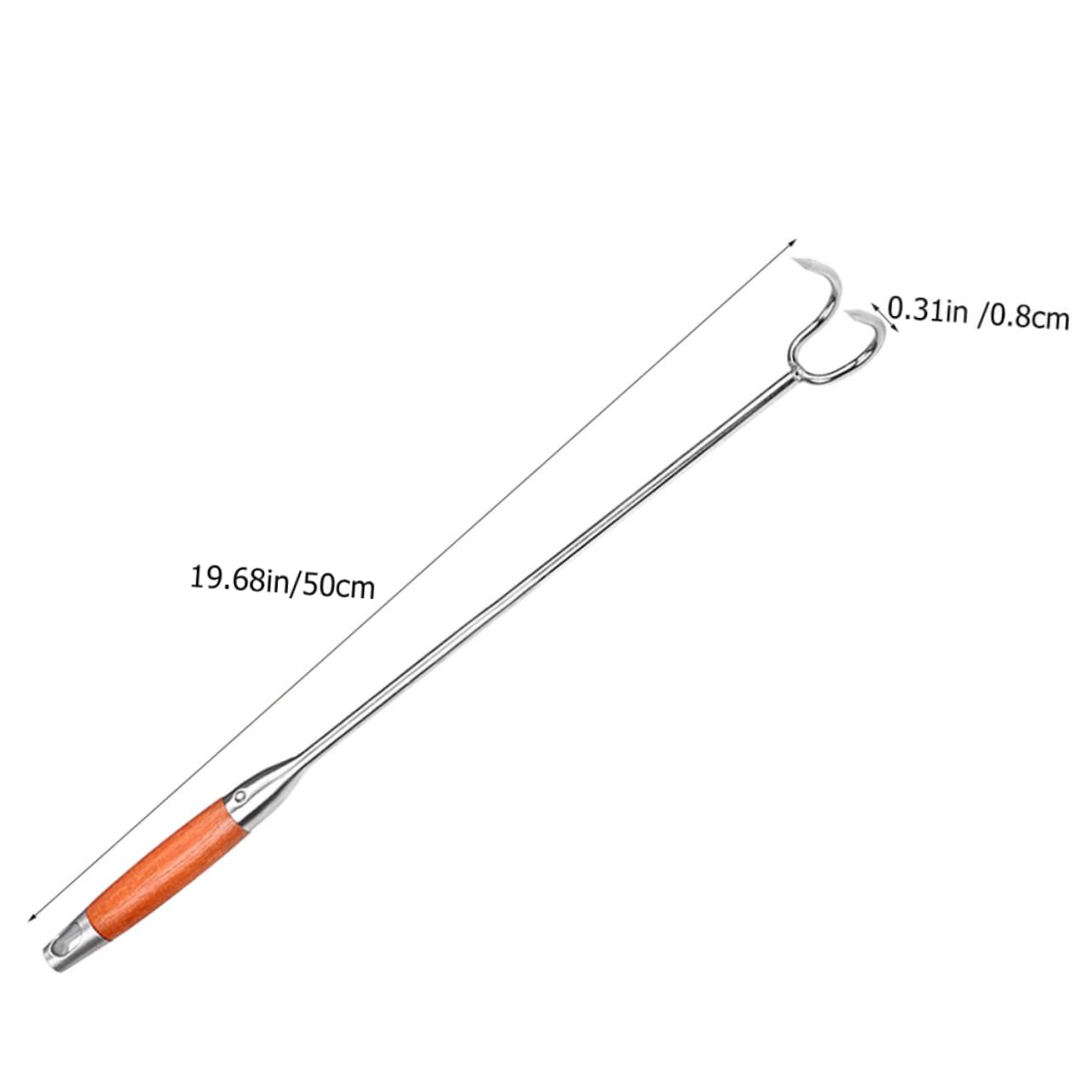 Happyyami Wear-Resistant Roasting Hook Stainless Steel Meat Hook BBQ Grill Accessory Multi-Function Easy Clean