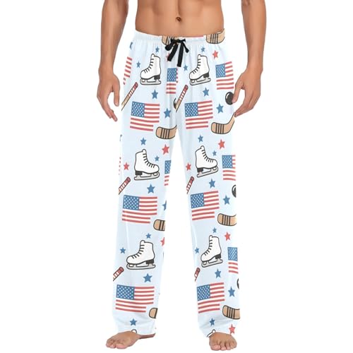 The Usa Skates Flag Men's Pajama Pants Lightweight Sleepwear Bottom Lounge Pants2