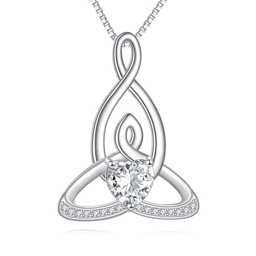 LUHE Sterling Silver Heart Pendant Necklace