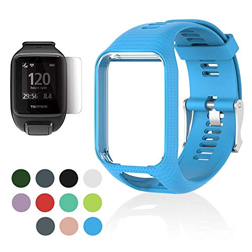 OOOUSE Bracelet de Montre Tomtom,Bracelet de Rechange pour Tom Tomtom,Bracelet De Rechange en Silicone Souple pour Tomtom Spark/Runner 2/Runner 3/Golfer 2/Adventurer pour Les Hommes et Femmes
